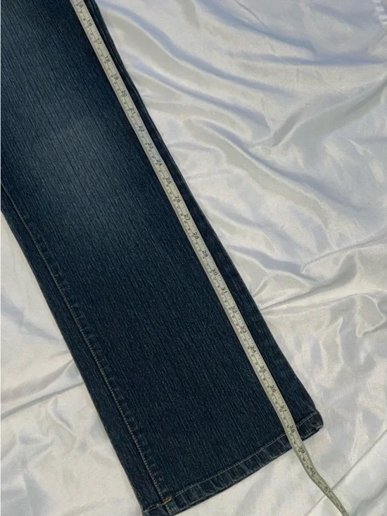 Erica Brooke Women's Dark Blue Flare Jeans with Zip Pocket Details - Picture 5 of 5